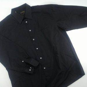 Black Button Up Cotton Shirt by Luca diMarco